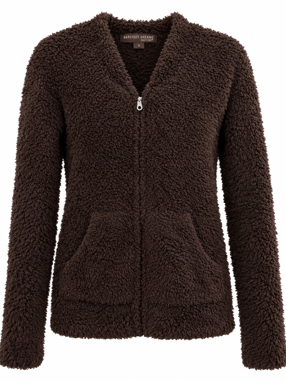 Barefoot Dreams CozyChic Zip Hoodie Dark Brown S